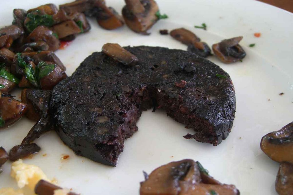 Black pudding is one of the regional food delicacies.